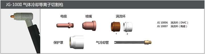 沪工JG-100Ⅱ气体冷却等离子切割枪