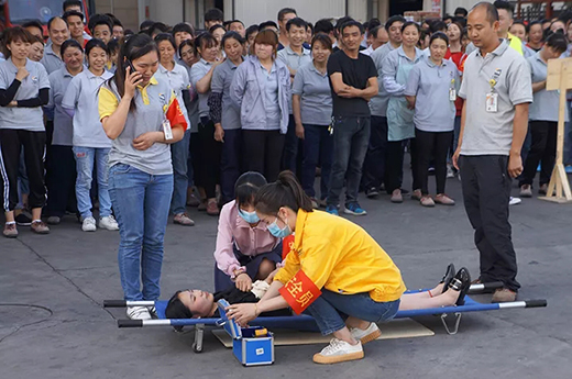 欧洲杯开户平台2019年上半年消防演习现场